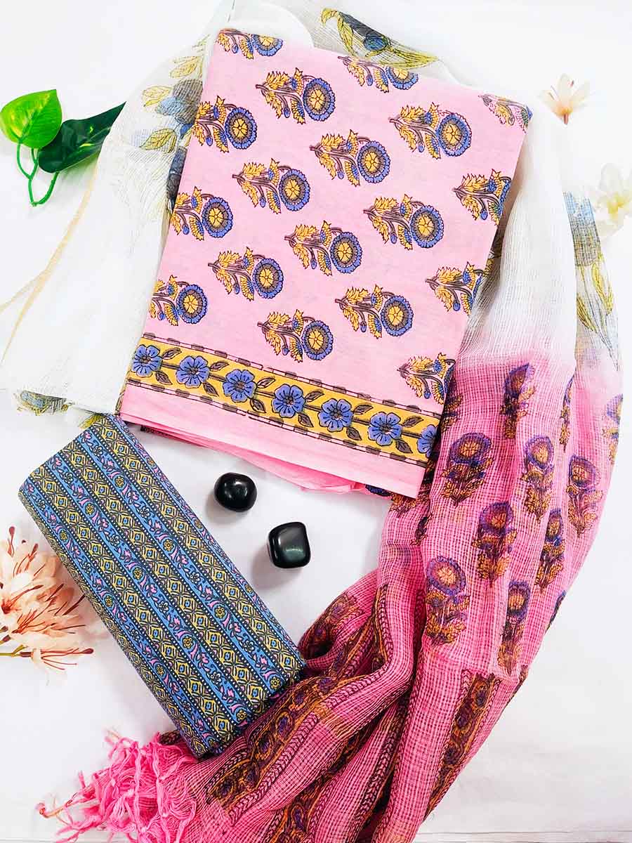 Cotton Suit Set with Kota Doria Dupatta ( CK31806)