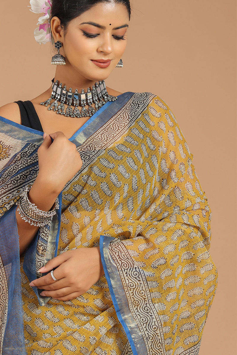 Premium Handwoven Kota Doria Saree ( KT1405 )