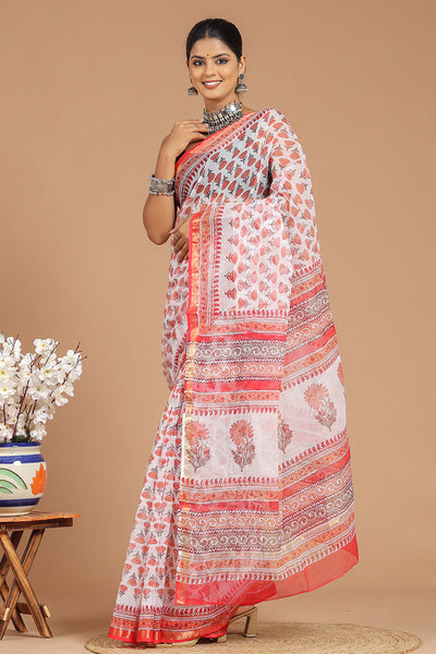 Premium Handwoven Kota Doria Saree ( KT1407 )