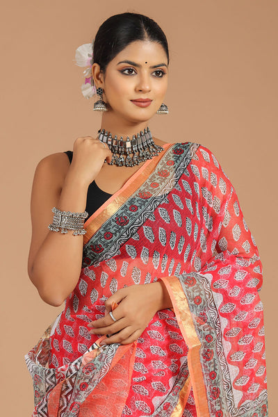 Premium Handwoven Kota Doria Saree ( KT1409 )