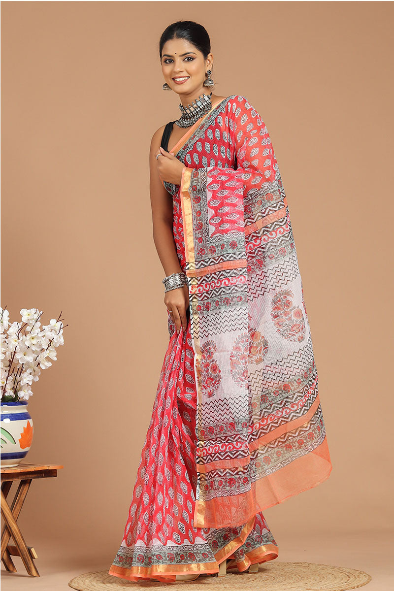 Premium Handwoven Kota Doria Saree ( KT1409 )
