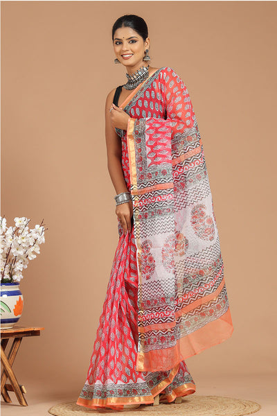 Premium Handwoven Kota Doria Saree ( KT1409 )