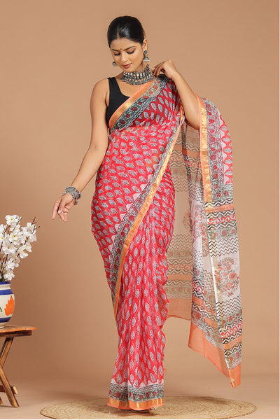 Premium Handwoven Kota Doria Saree ( KT1409 )