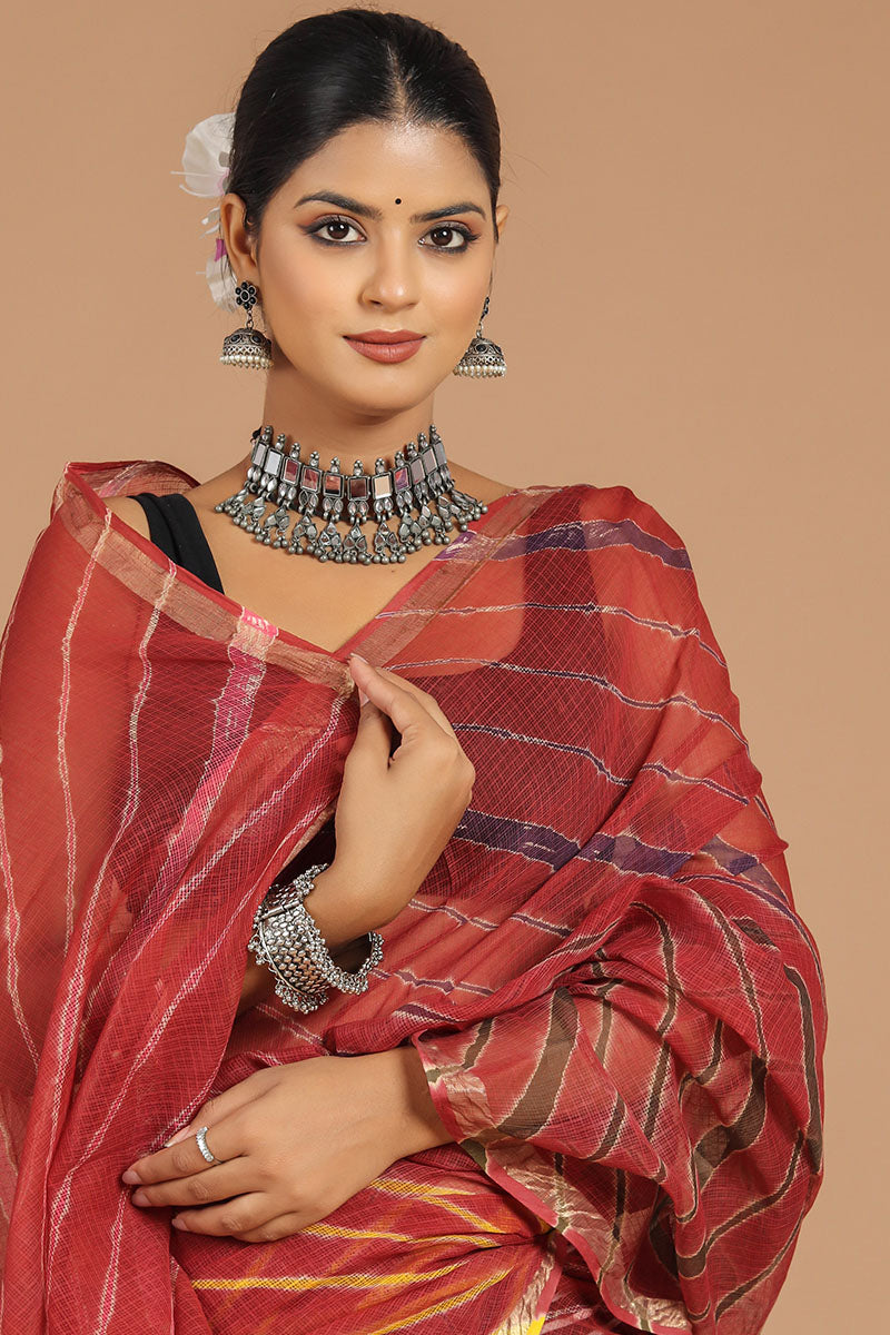 Premium Handwoven Kota Doria Saree ( KT1410 )
