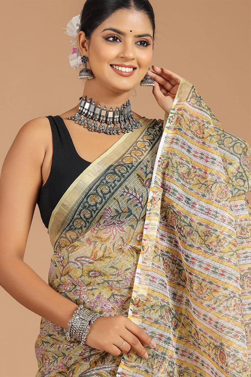 Premium Handwoven Kota Doria Saree ( KT1415 )