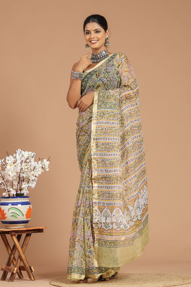 Premium Handwoven Kota Doria Saree ( KT1415 )