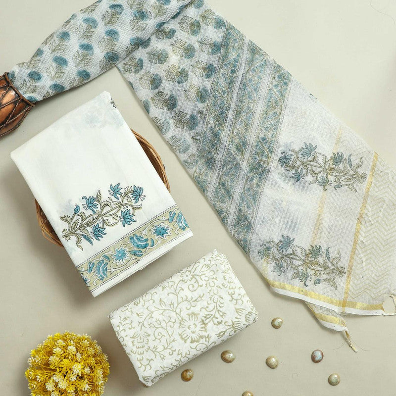 Cotton Suit Set with Kota Doria Dupatta ( CK8146 )