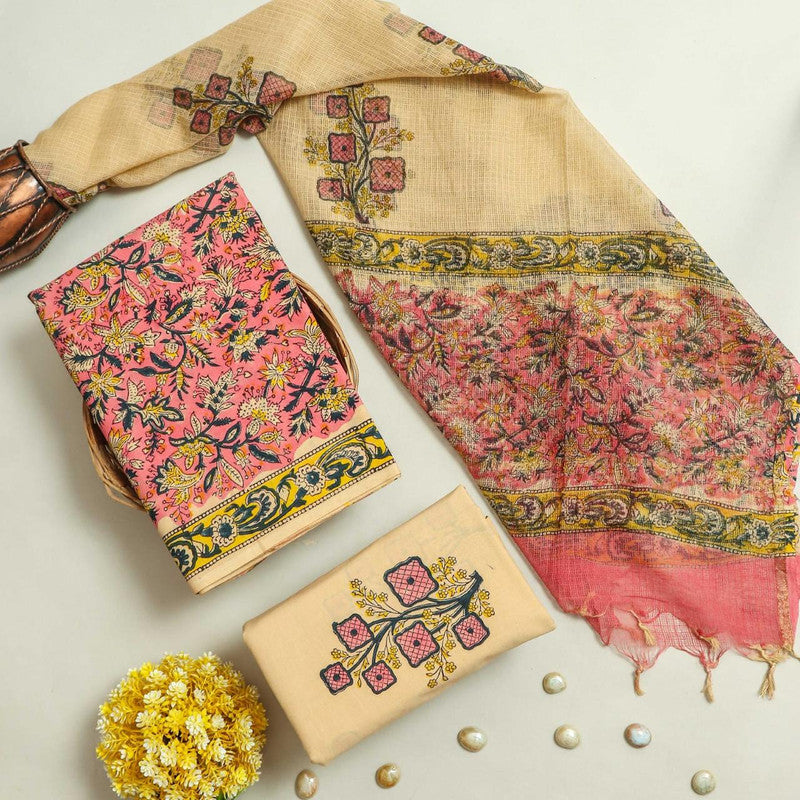 Cotton Suit Set with Kota Doria Dupatta ( CK8149 )