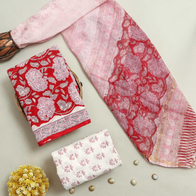 Cotton Suit Set with Kota Doria Dupatta ( CK8148 )