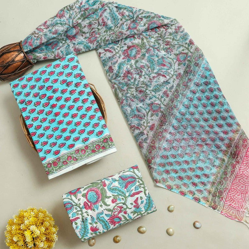 Cotton Suit Set with Kota Doria Dupatta ( CK8160 )