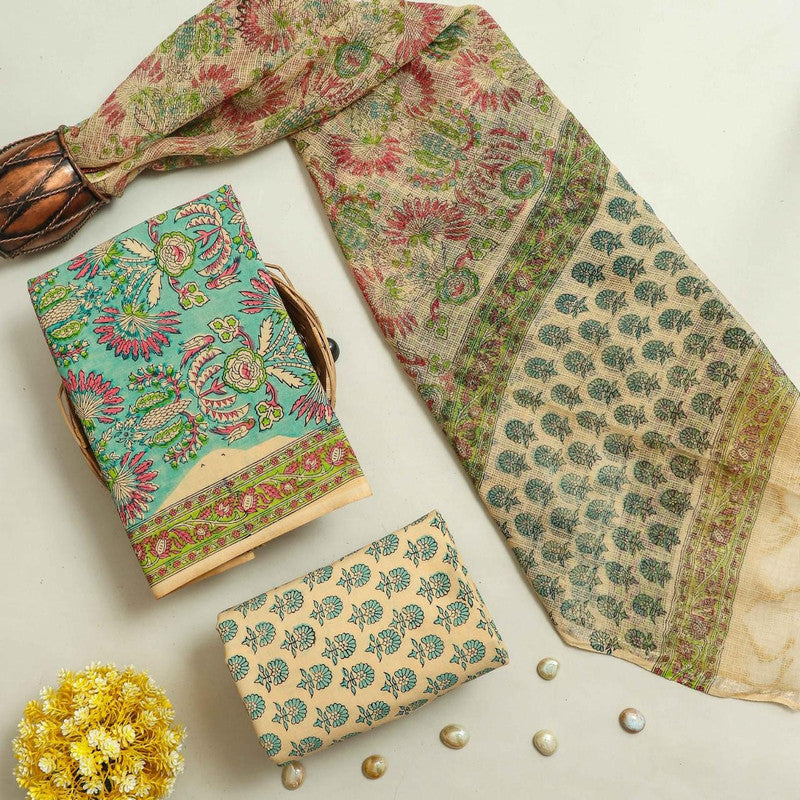 Cotton Suit Set with Kota Doria Dupatta ( CK8162 )