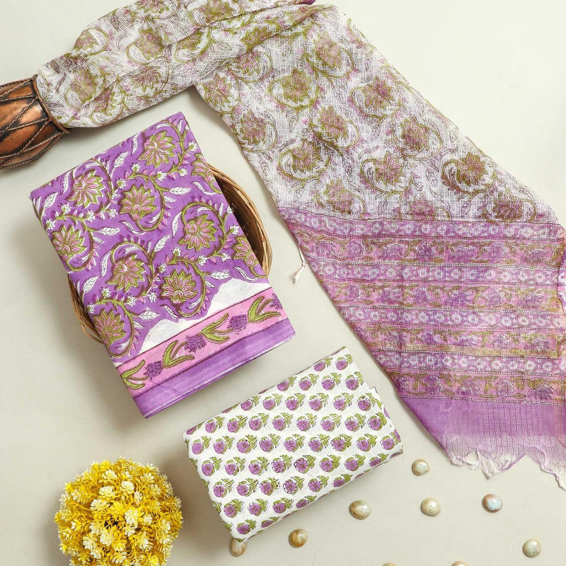 Cotton Suit Set with Kota Doria Dupatta ( CK8165 )