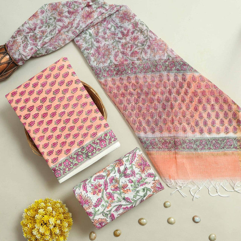 Cotton Suit Set with Kota Doria Dupatta ( CK8168 )