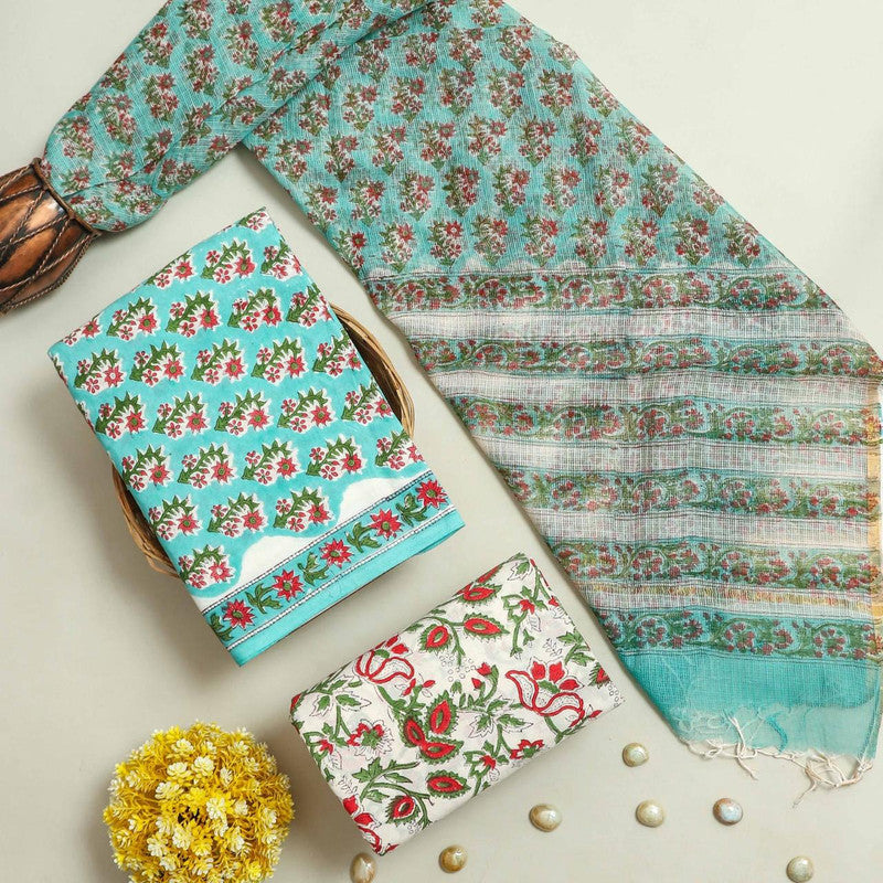 Cotton Suit Set with Kota Doria Dupatta ( CK8171 )