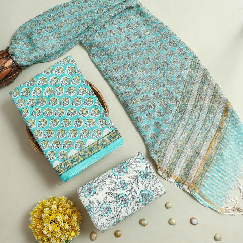 Cotton Suit Set with Kota Doria Dupatta ( CK8172 )