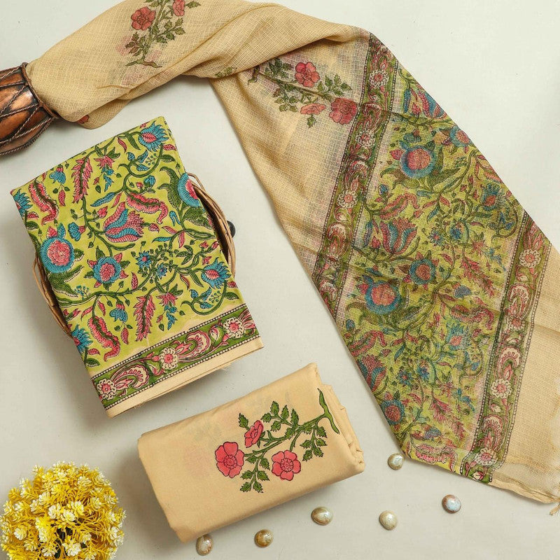 Cotton Suit Set with Kota Doria Dupatta ( CK8190 )