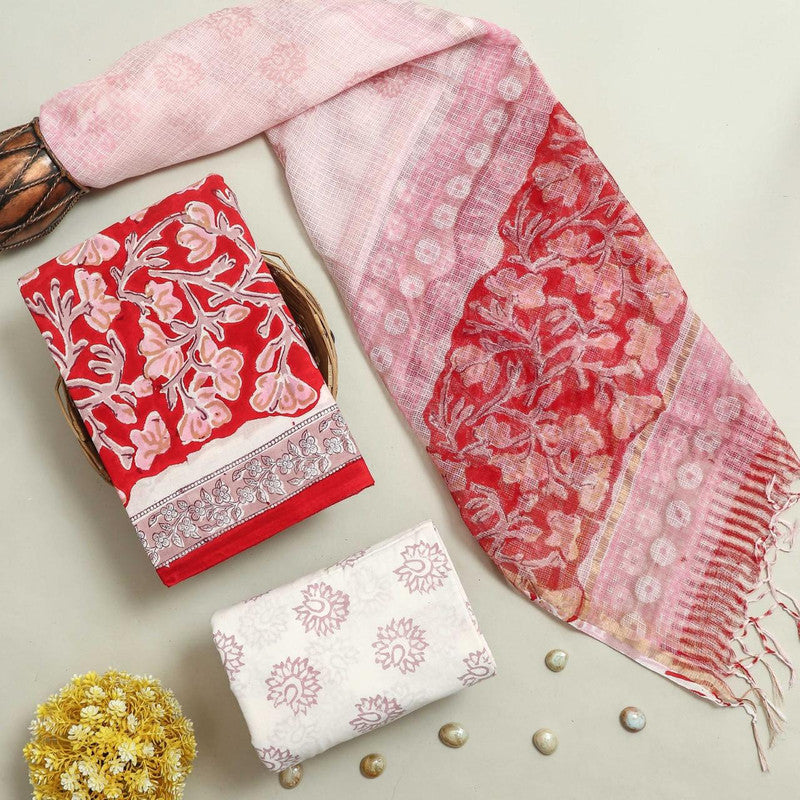 Cotton Suit Set with Kota Doria Dupatta ( CK8189 )
