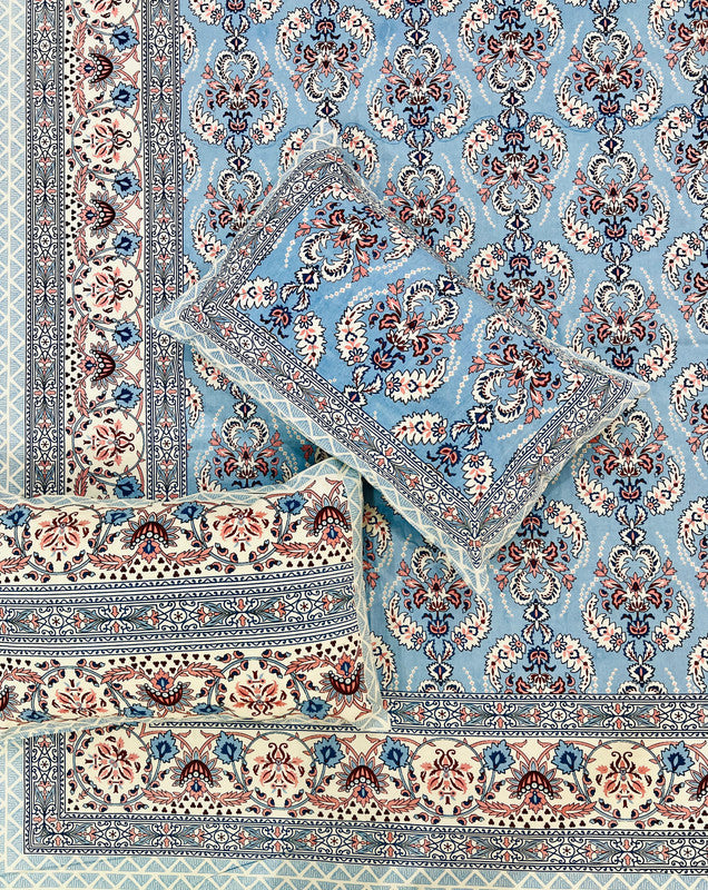 Jaipuri Printed King Size Bedsheet with 2 Pillow Covers ( BD4051 )