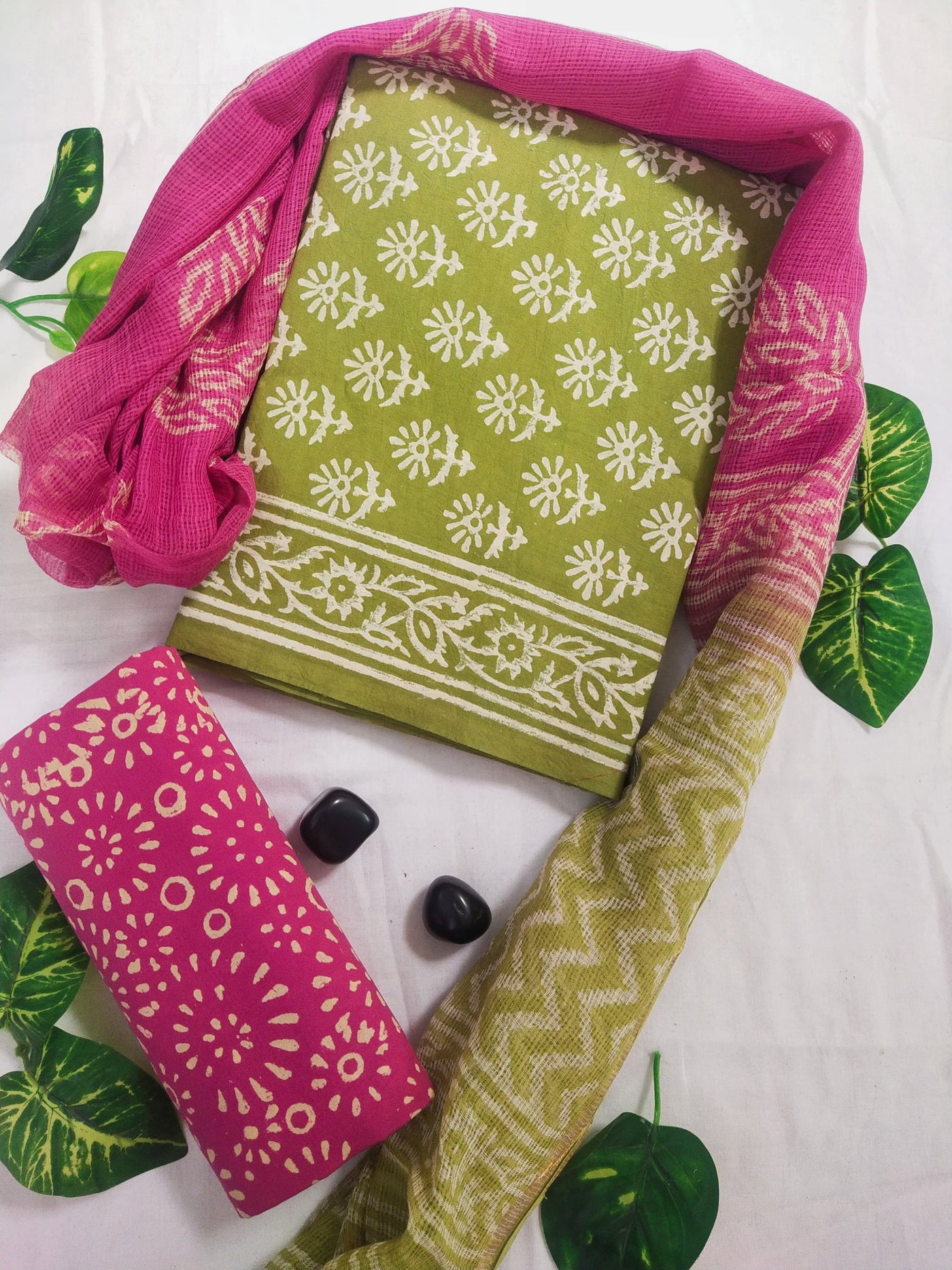 Cotton Suit Set with Kota Doria Dupatta ( CK12706 )