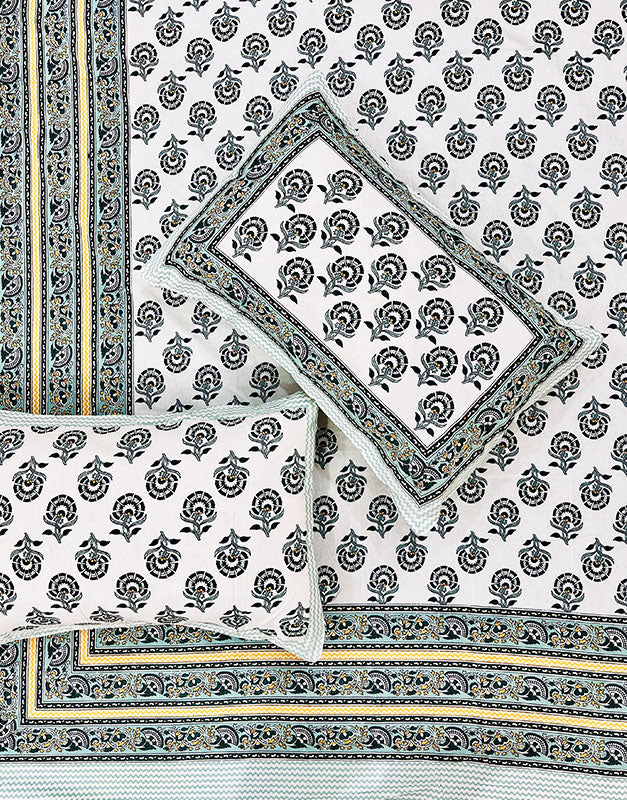 Jaipuri Printed King Size Bedsheet with 2 Pillow Covers ( BD109010)