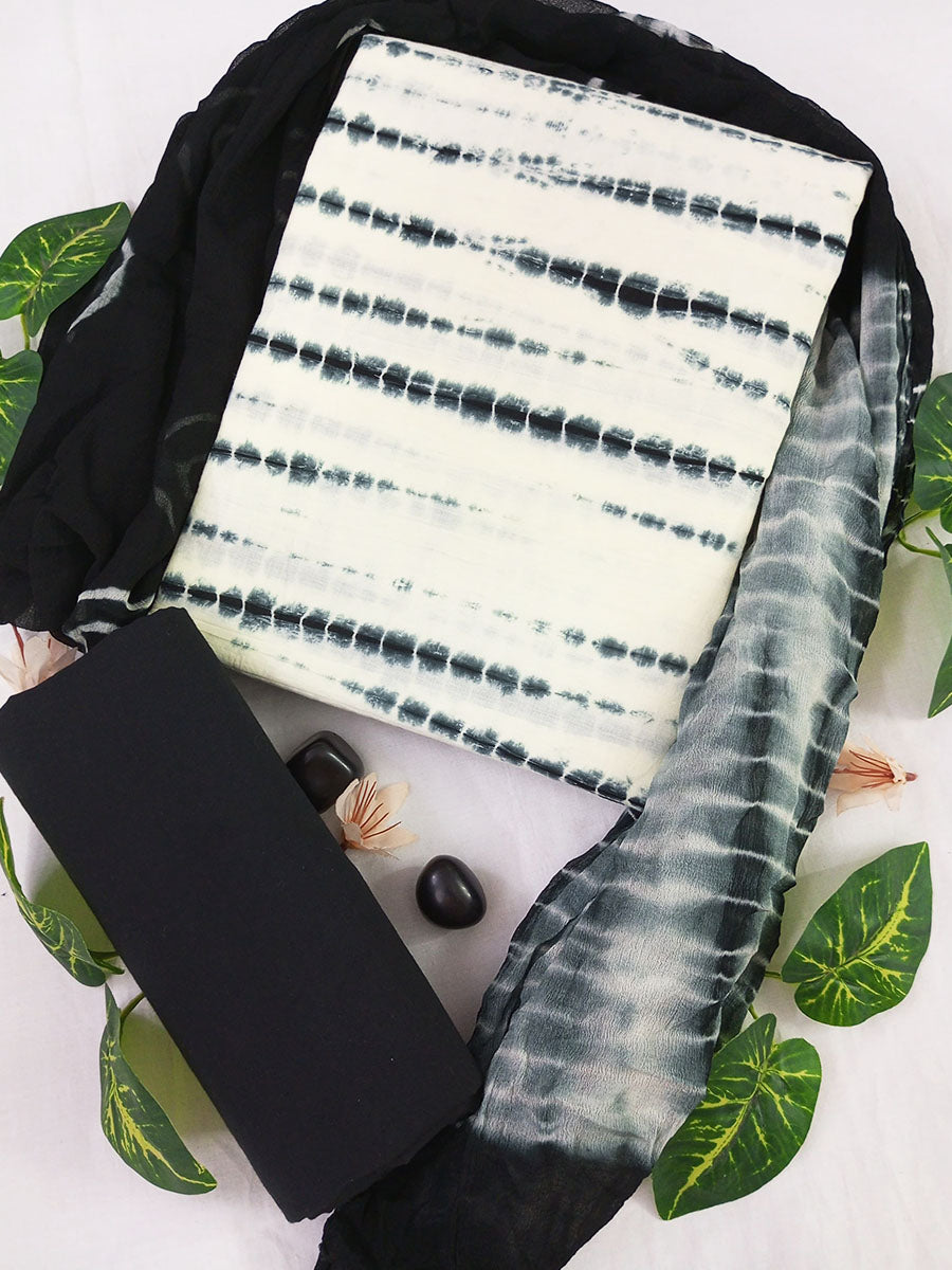 Cotton Suit Set with Chiffon Dupatta ( CH42026)