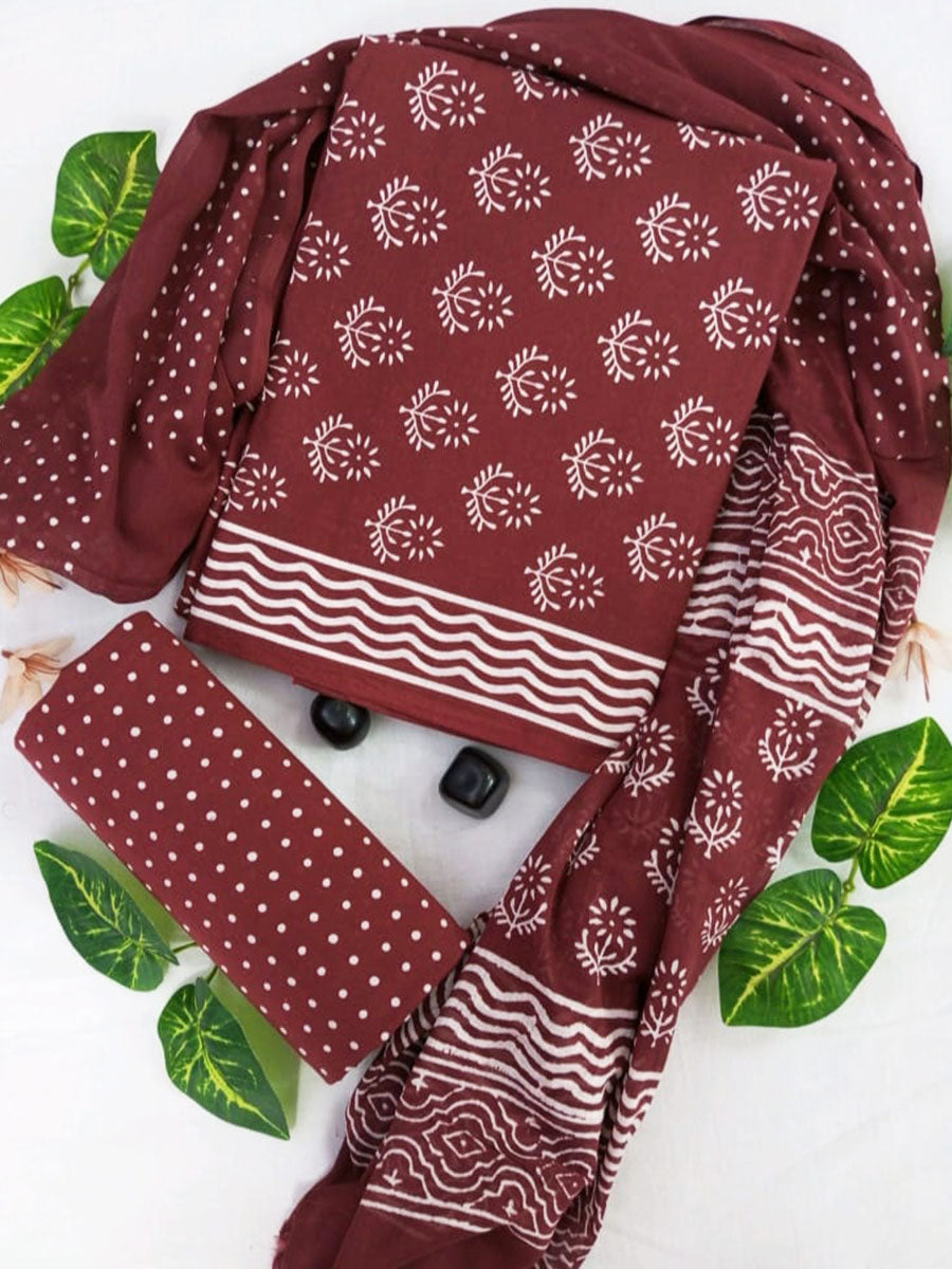 Cotton Suit Set with Cotton Dupatta ( CT27401)