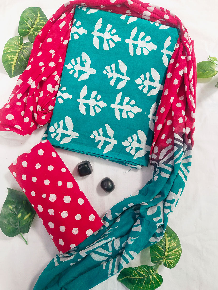 Cotton Suit Set with Cotton Dupatta ( CT18312)