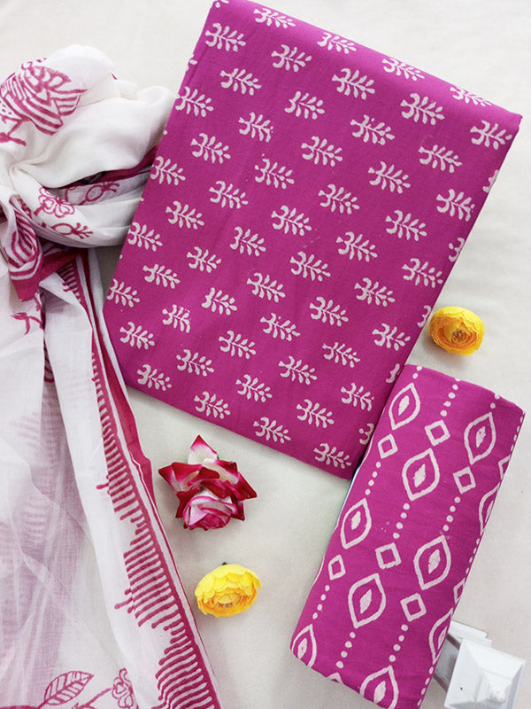 Cotton Suit Set with Cotton Dupatta ( CT91412)