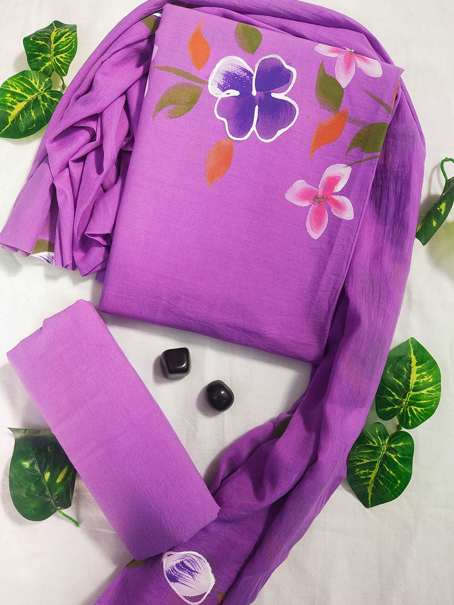 Cotton Suit Set with Cotton Dupatta ( CT18316)