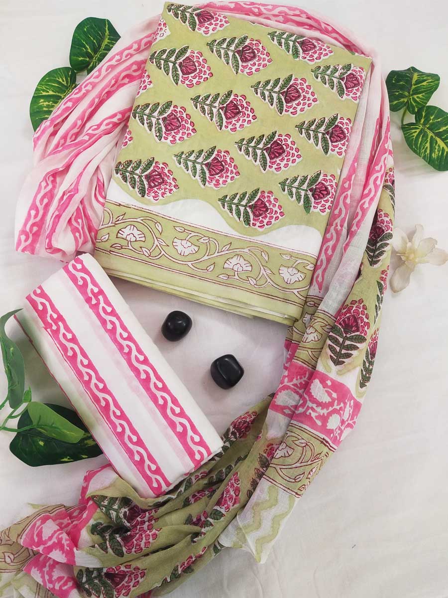Cotton Suit Set with Cotton Dupatta ( CT241102)