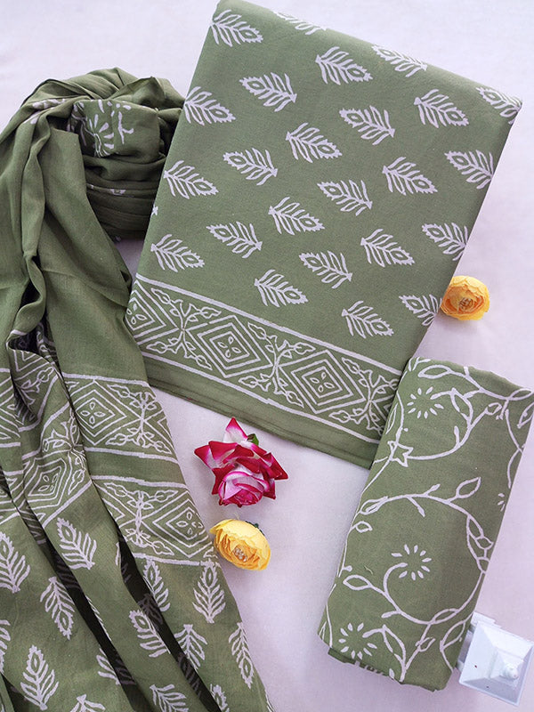 Cotton Suit Set with Cotton Dupatta ( CT91404)