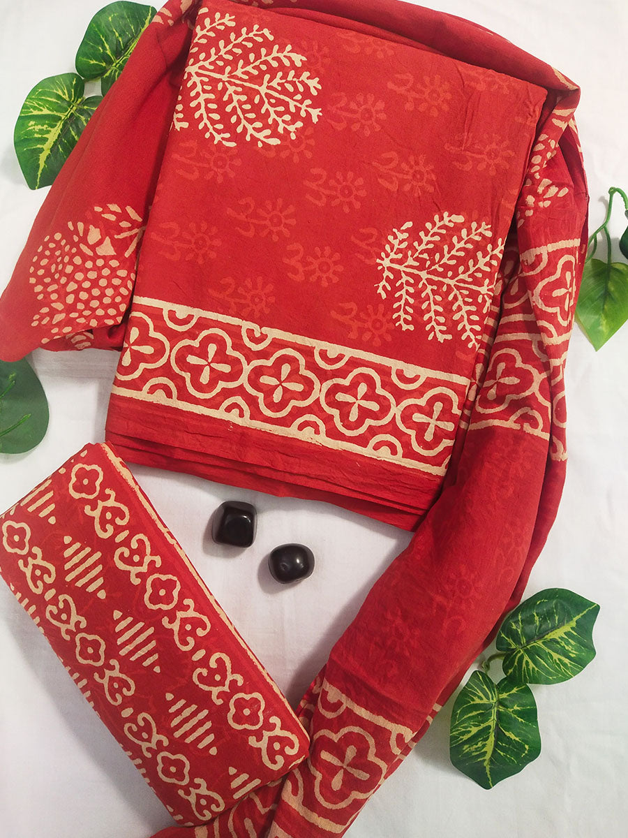 Cotton Suit Set with Cotton Dupatta ( CT18306)