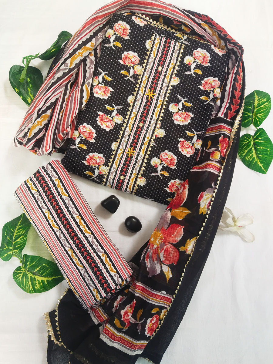 Cotton Suit Set with Cotton Dupatta ( CT120801 )