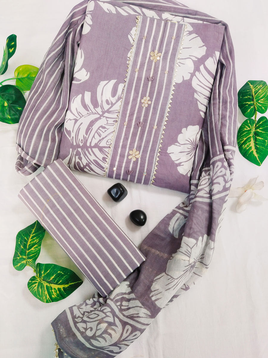Gota Patti Cotton Suit Set with Cotton Dupatta ( GT10835)