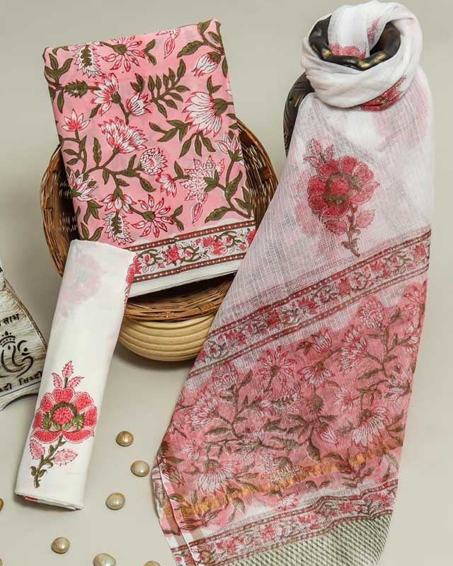 Cotton Suit Set with Kota Doria Dupatta ( CK76010)