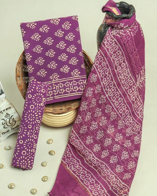 Cotton Suit Set with Kota Doria Dupatta ( CK27301)