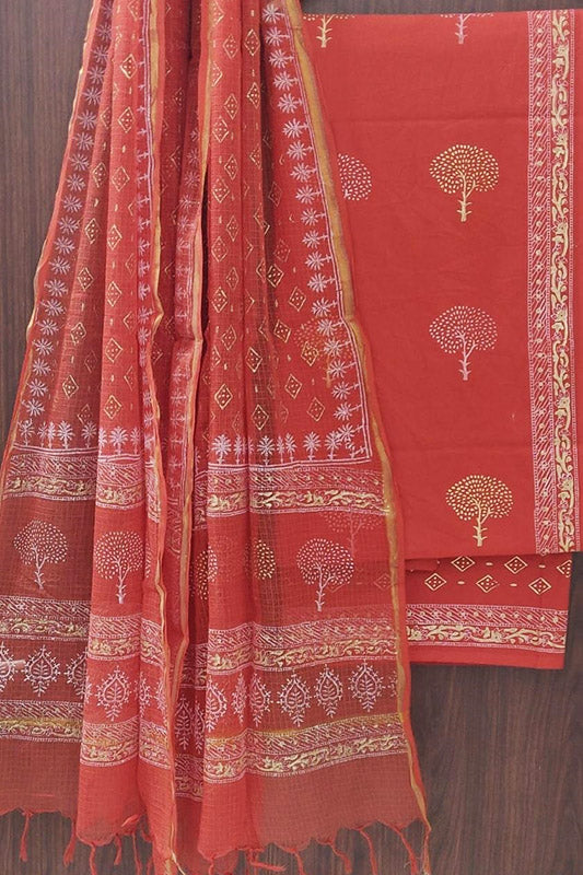 Cotton Suit Set with Kota Doria Dupatta ( CK91802)