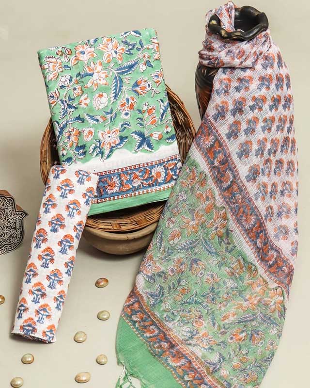 Cotton Suit Set with Kota Doria Dupatta ( CK05805)