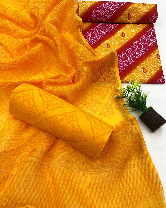 Cotton Suit Set with Kota Doria Dupatta ( CK12919)