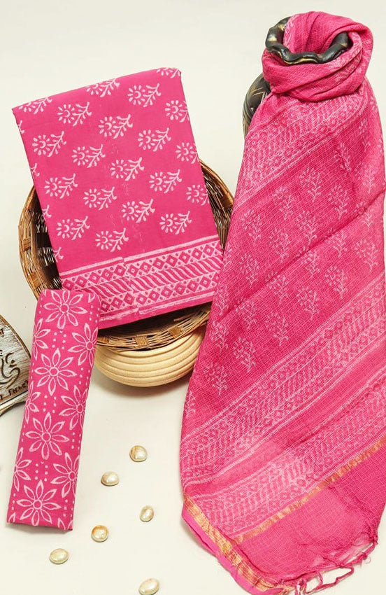 Cotton Suit Set with Kota Doria Dupatta ( CK41103)