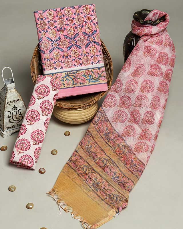 Cotton Suit Set with Kota Doria Dupatta ( CK150517)