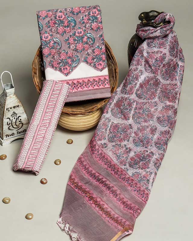 Cotton Suit Set with Kota Doria Dupatta ( CK150514 )