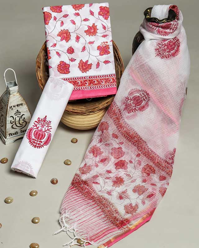 Cotton Suit Set with Kota Doria Dupatta ( CK080701 )