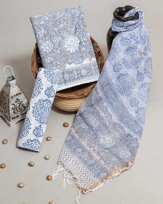Cotton Suit Set with Kota Doria Dupatta ( CK080723)