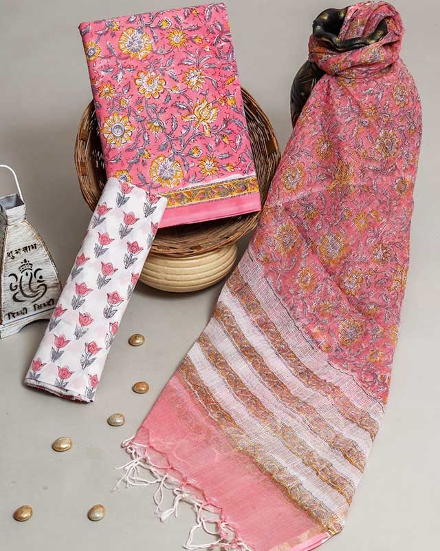 Cotton Suit Set with Kota Doria Dupatta ( CK080702 )