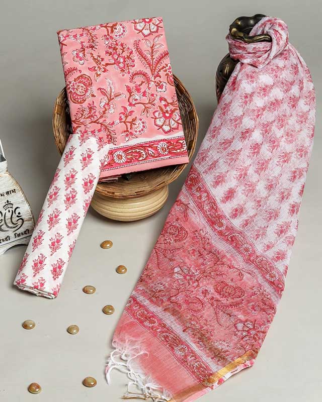 Cotton Suit Set with Kota Doria Dupatta ( CK080708)