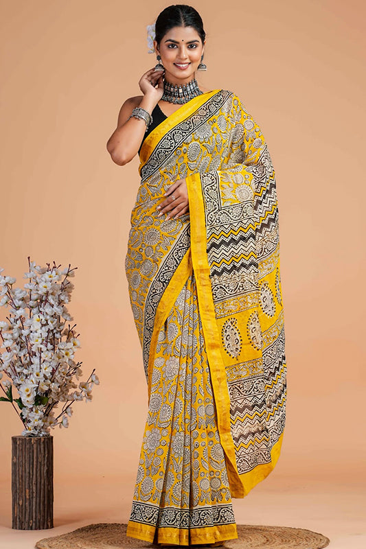 Maheshwari Silk Bagru Print Saree ( MS0081211)