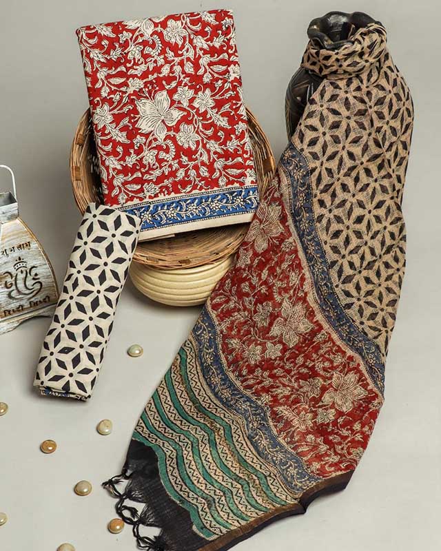 Cotton Suit Set with Kota Doria Dupatta ( CK210809)