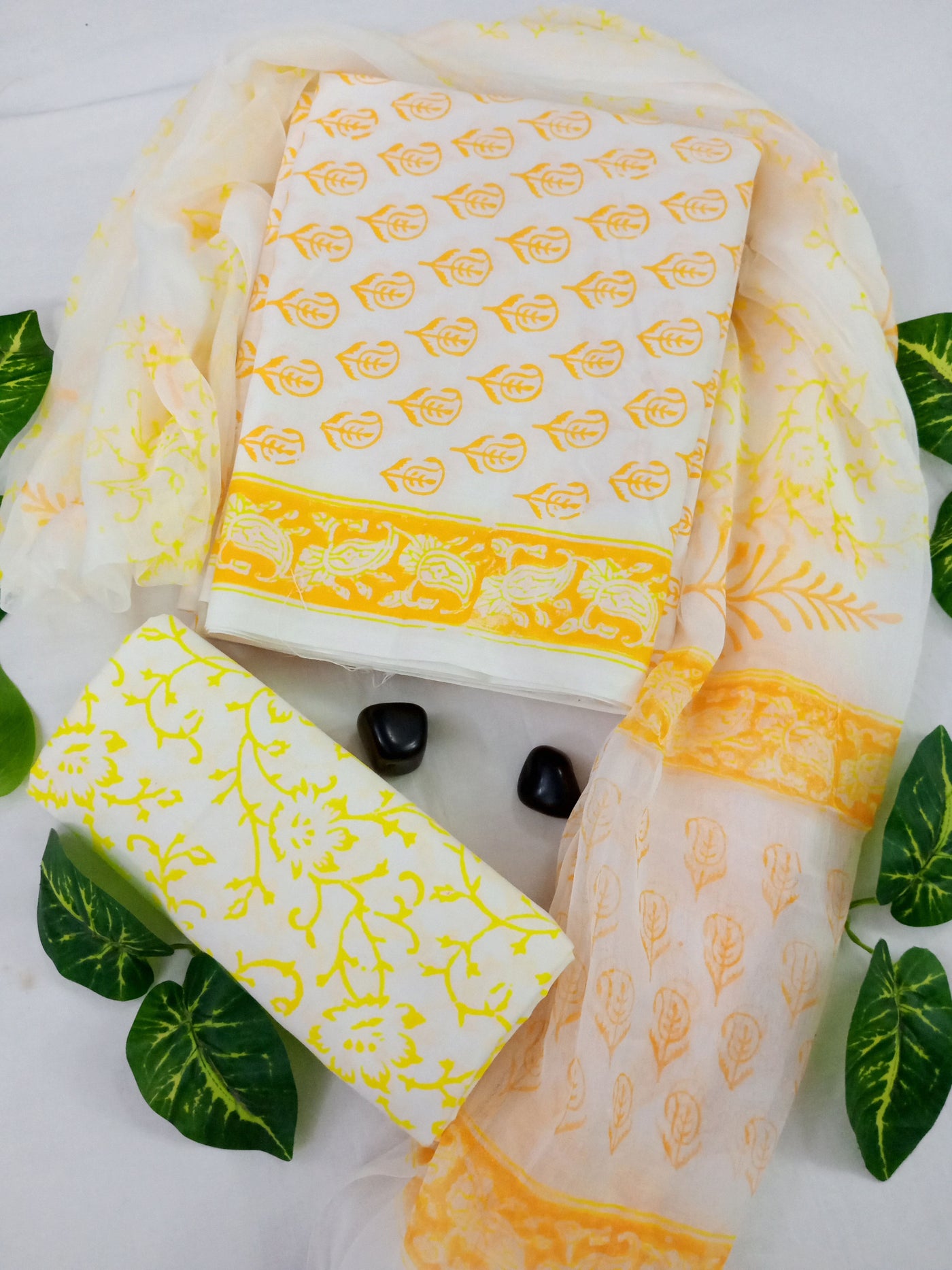 Cotton Suit Set with Chiffon Dupatta ( CH5801)