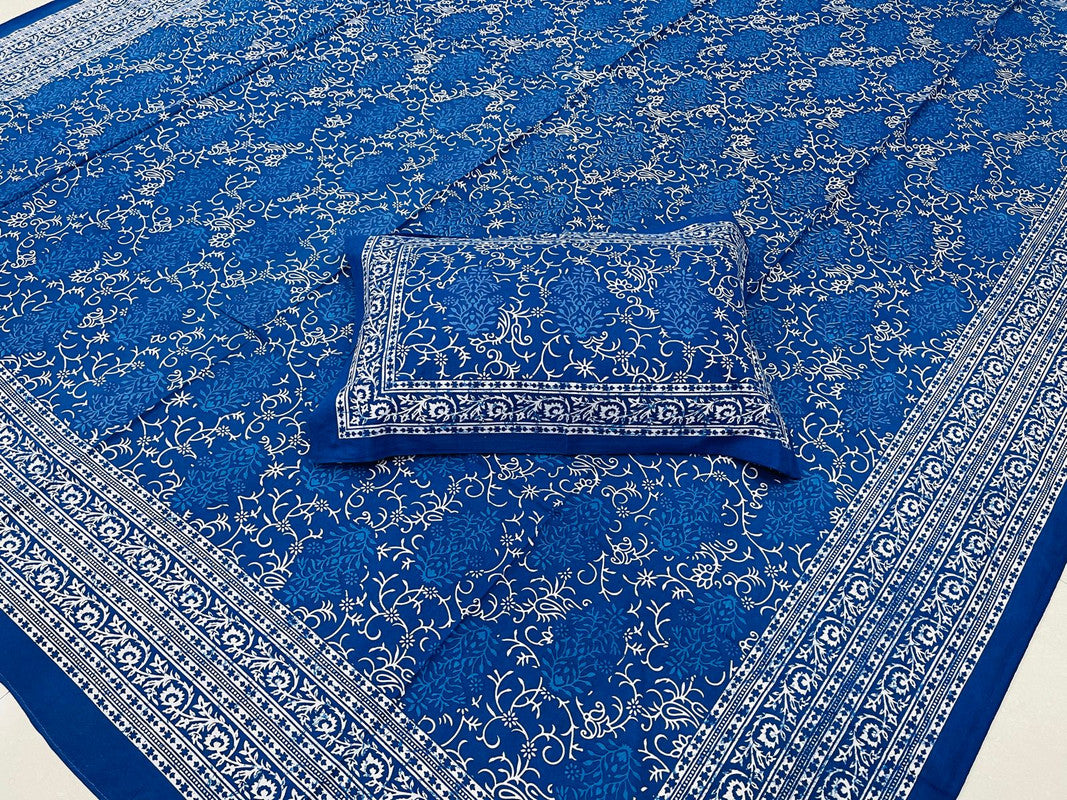 Block Print Bed Sheet with 2 Pillow Covers ( BD250508 )